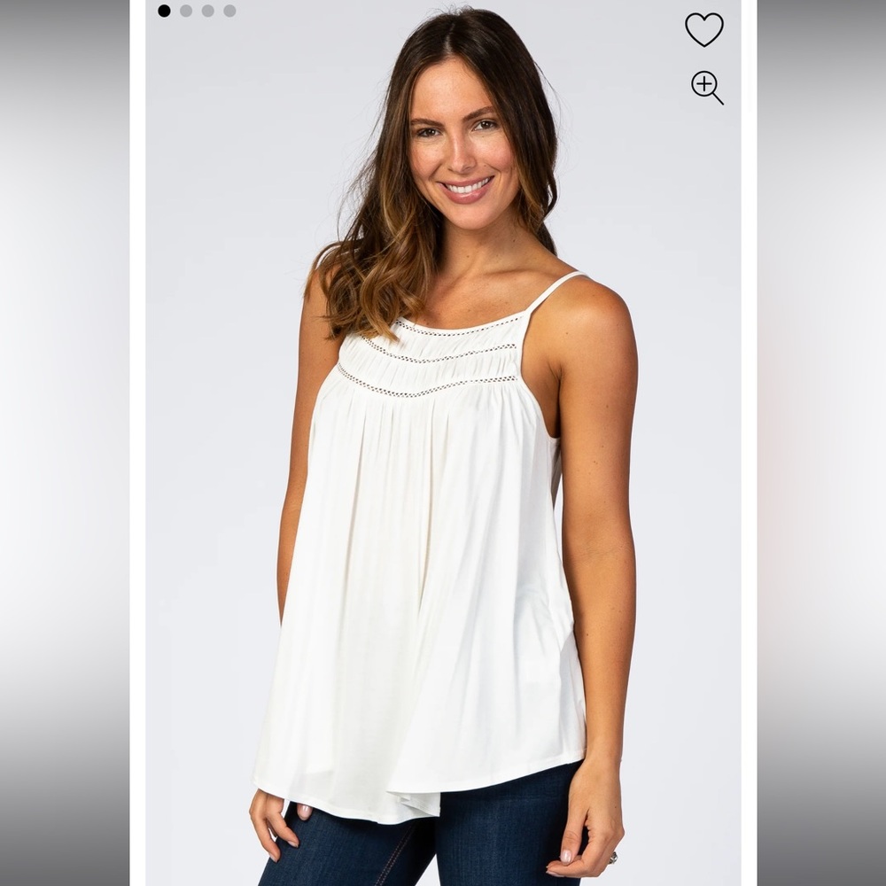 PinkBlush White maternity tank